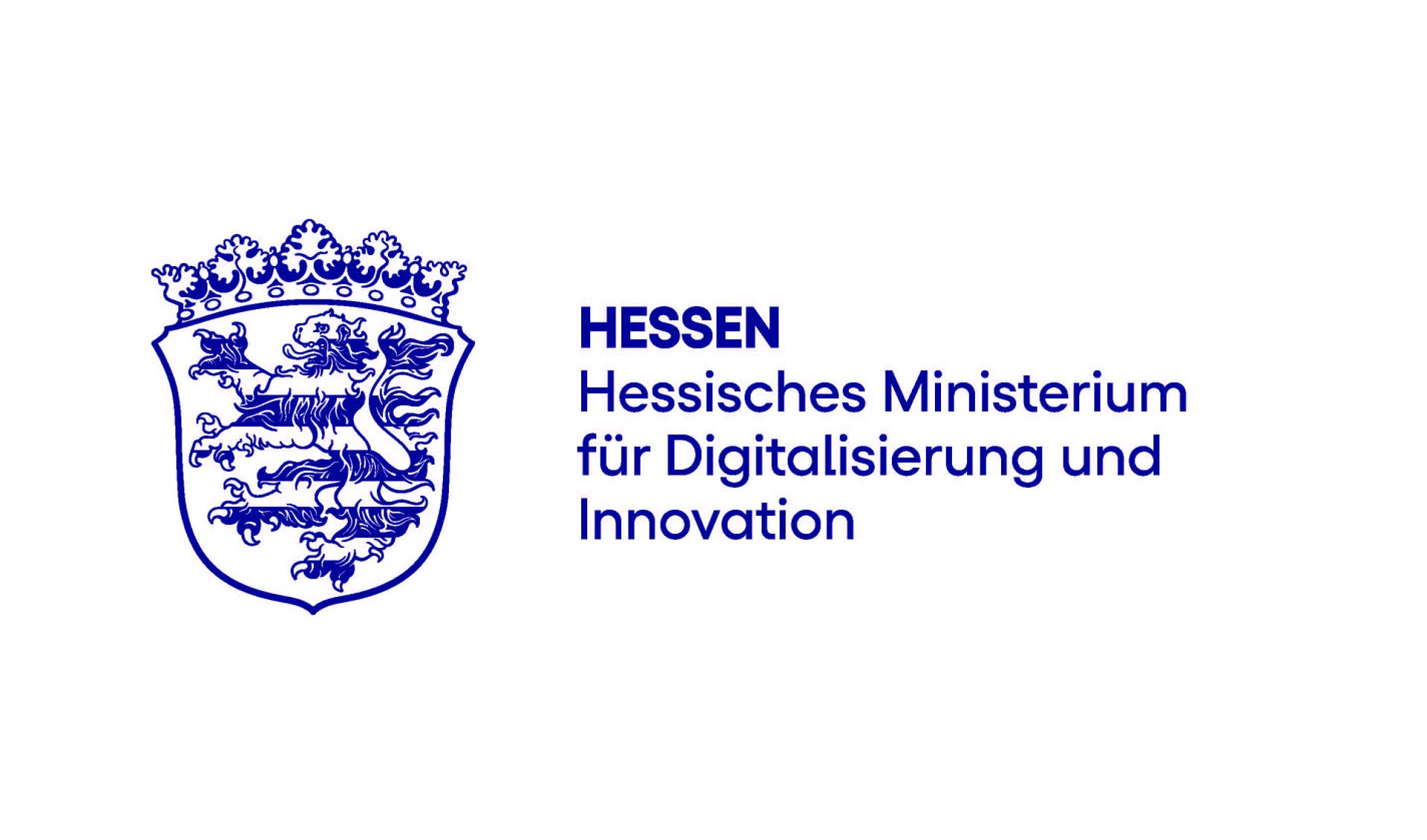 Grafik des Hessischen Landeswappens mit Schriftzug des Digitalministeriums