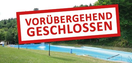 Hinweisschild vorübergehend geschlossen