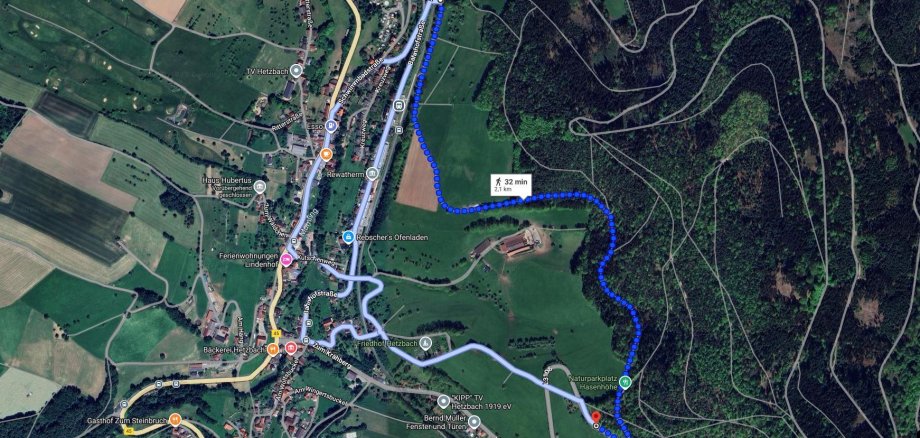 Luftbild der Umleitung