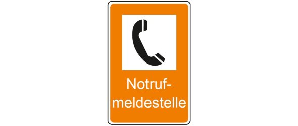 Offizielles Schild Notrufmeldestelle