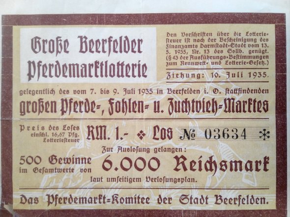 Lotterielos von 1935