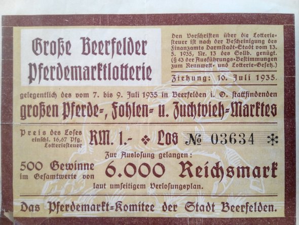 Lotterielos von 1935